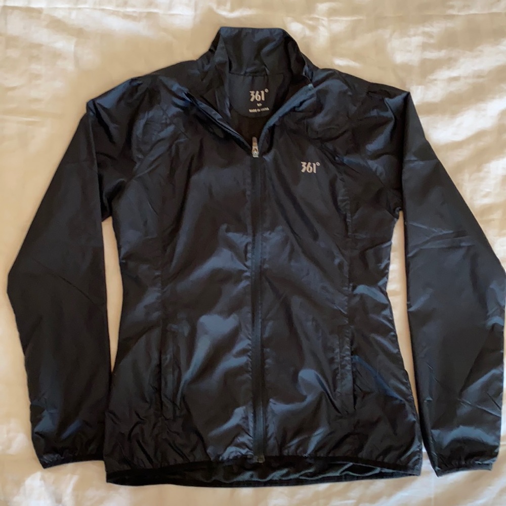 Black windbreaker